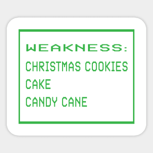 Weakness for Christmas cookies, cake and candy cane Sticker